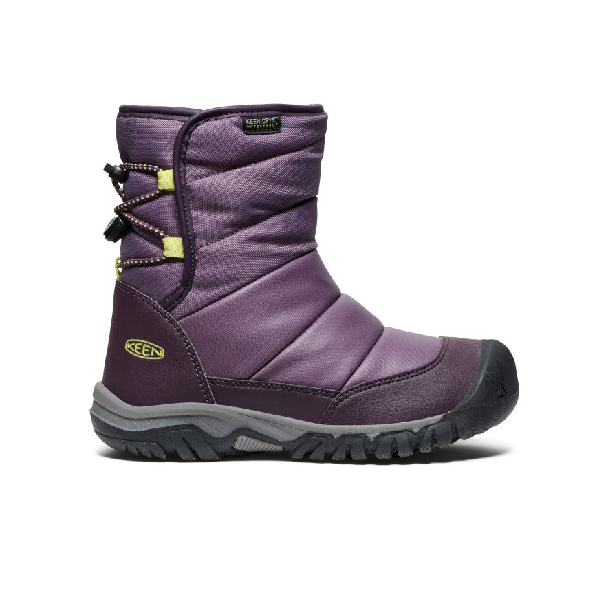 Big Kids' Puffrider Waterproof Winter Boot Black Plum/Daiquiri Green