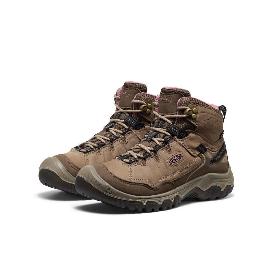 Women's Targhee IV Wide Waterproof Hiking Boot Brindle/Nostalgia Rose