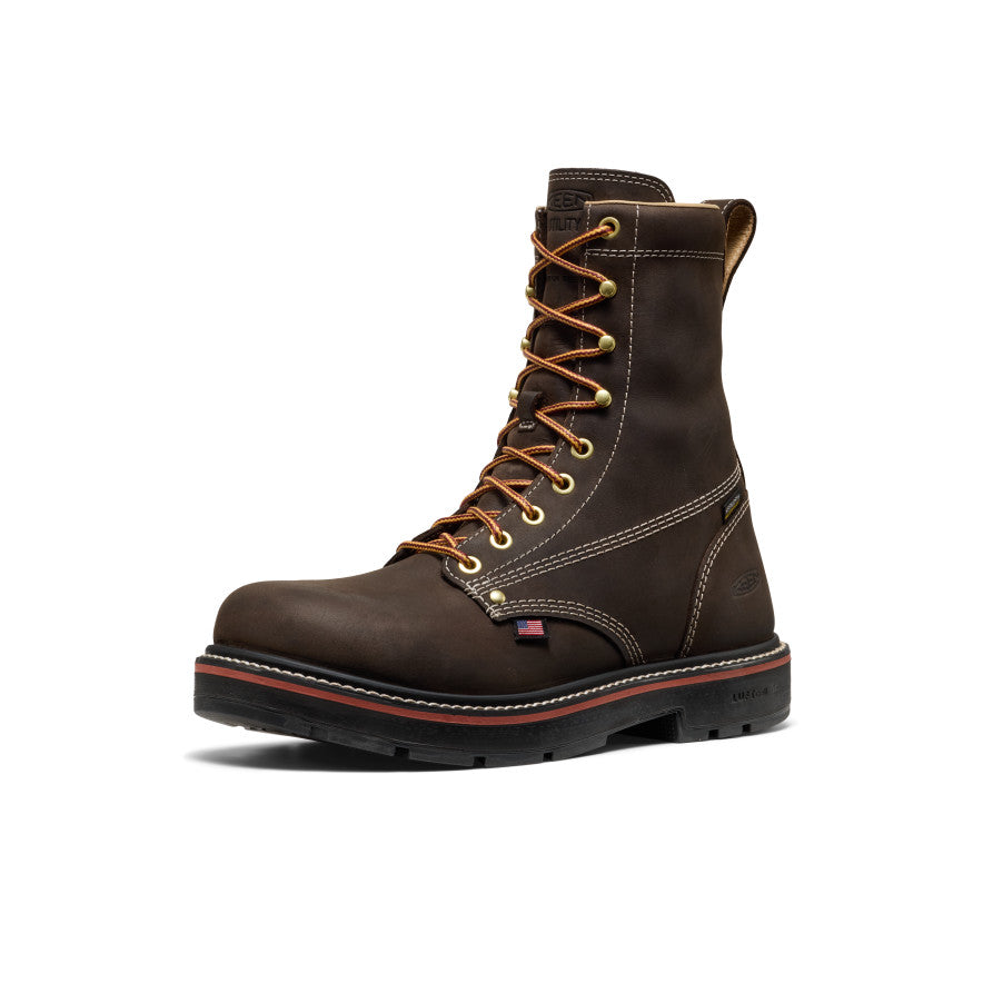 Men's Liberty 8" Waterproof 90° Heel Boot (Carbon Toe) Coffee Bean/Black