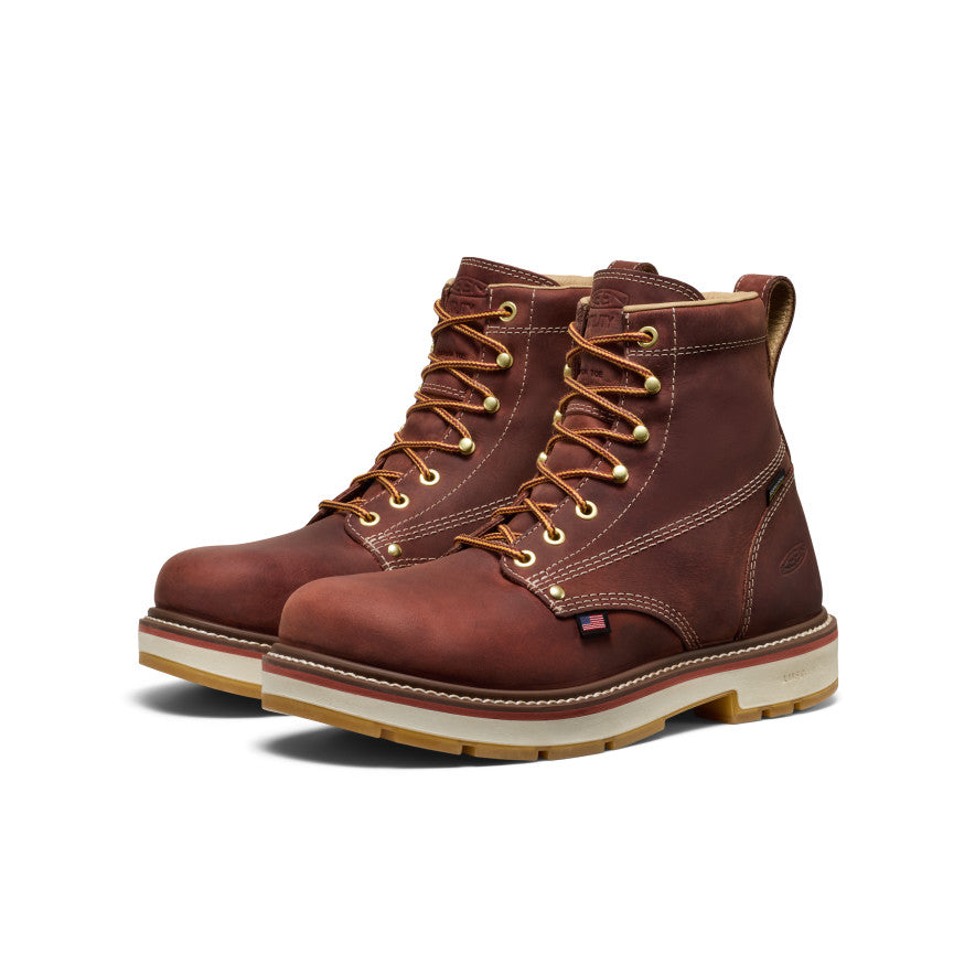 Men's Liberty 6" Waterproof 90° Heel Boot (Carbon Toe) Bombay Brown/Gum