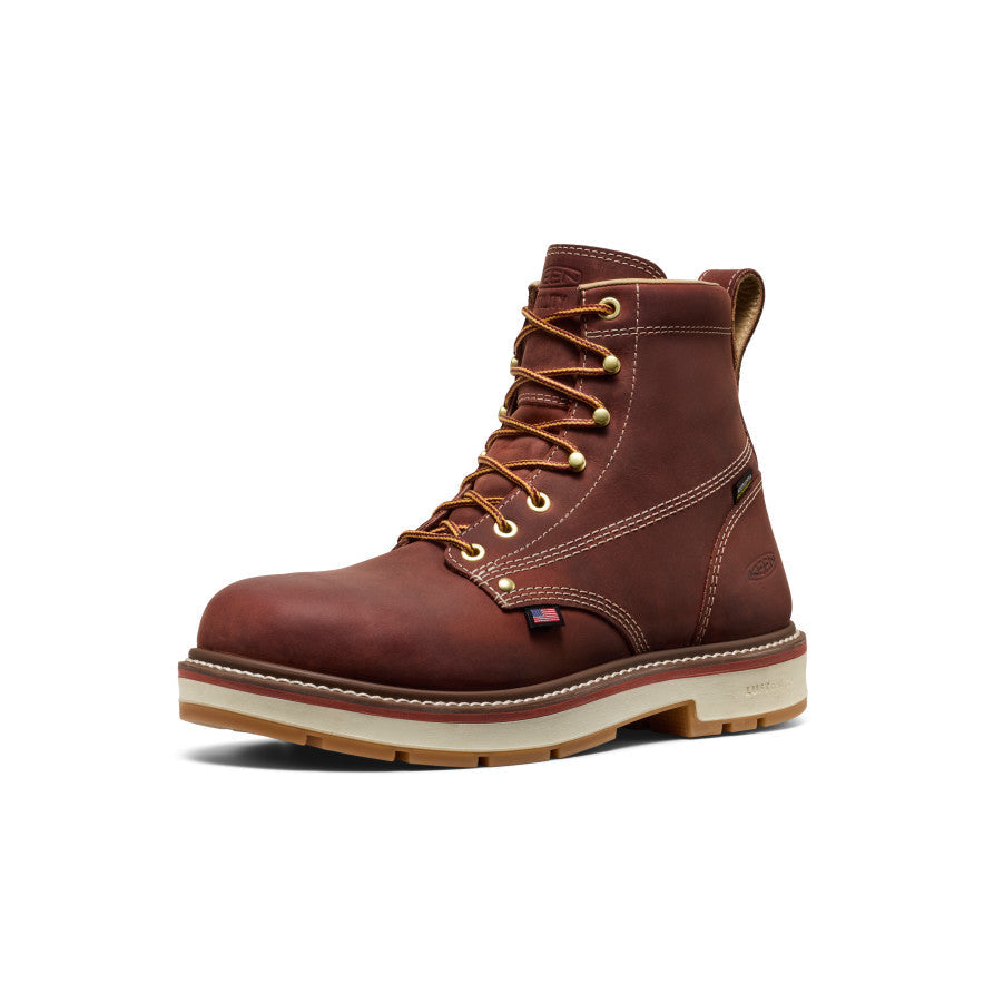 Men's Liberty 6" Waterproof 90° Heel Boot (Soft Toe) Bombay Brown/Gum