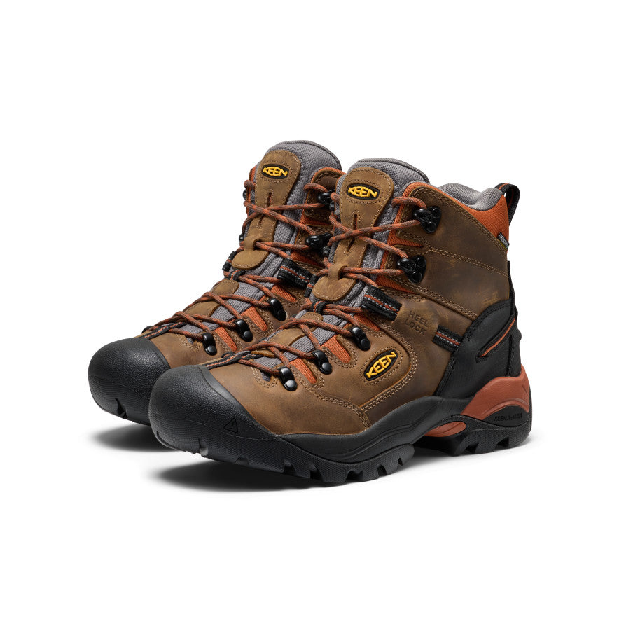 Men's Pittsburgh Energy 6" Waterproof Boot (Soft Toe) Cascade Brown/Black