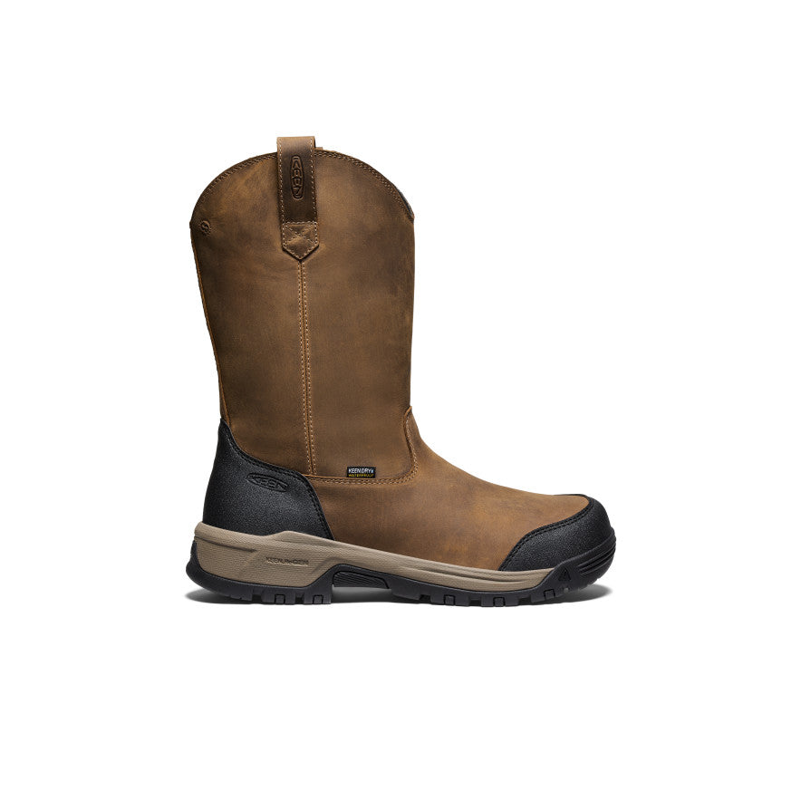 Men's Evanston Pull-On Waterproof Boot (Soft Toe) Bison/Black