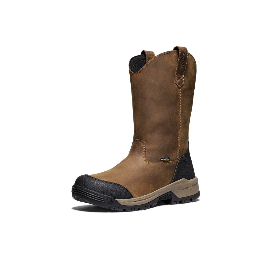 Men's Evanston Pull-On Waterproof Boot (Soft Toe) Bison/Black