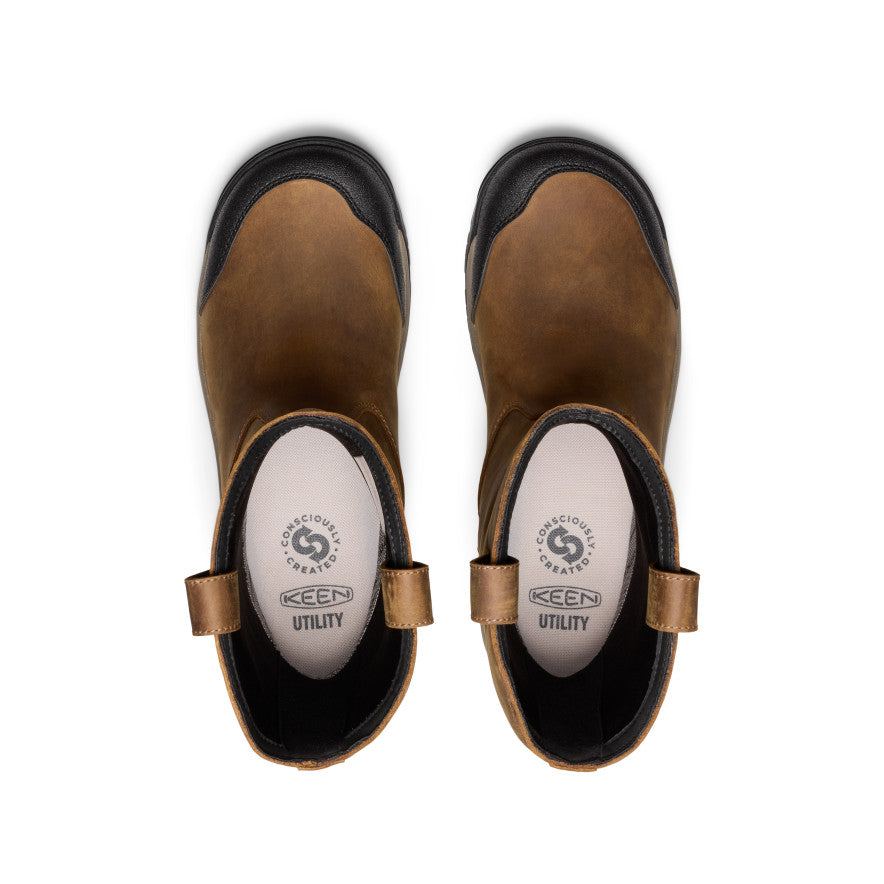 Men's Evanston Pull-On Waterproof Boot (Soft Toe) Bison/Black