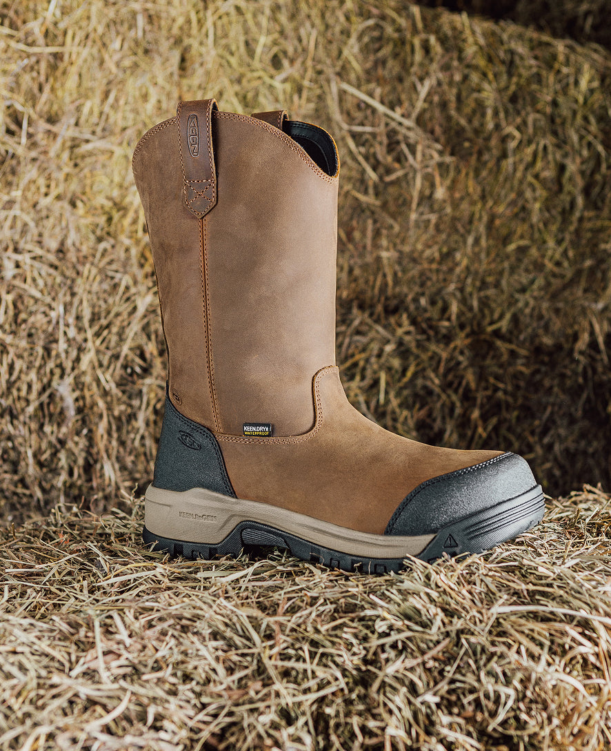 Men's Evanston Pull-On Waterproof Boot (Soft Toe) Bison/Black