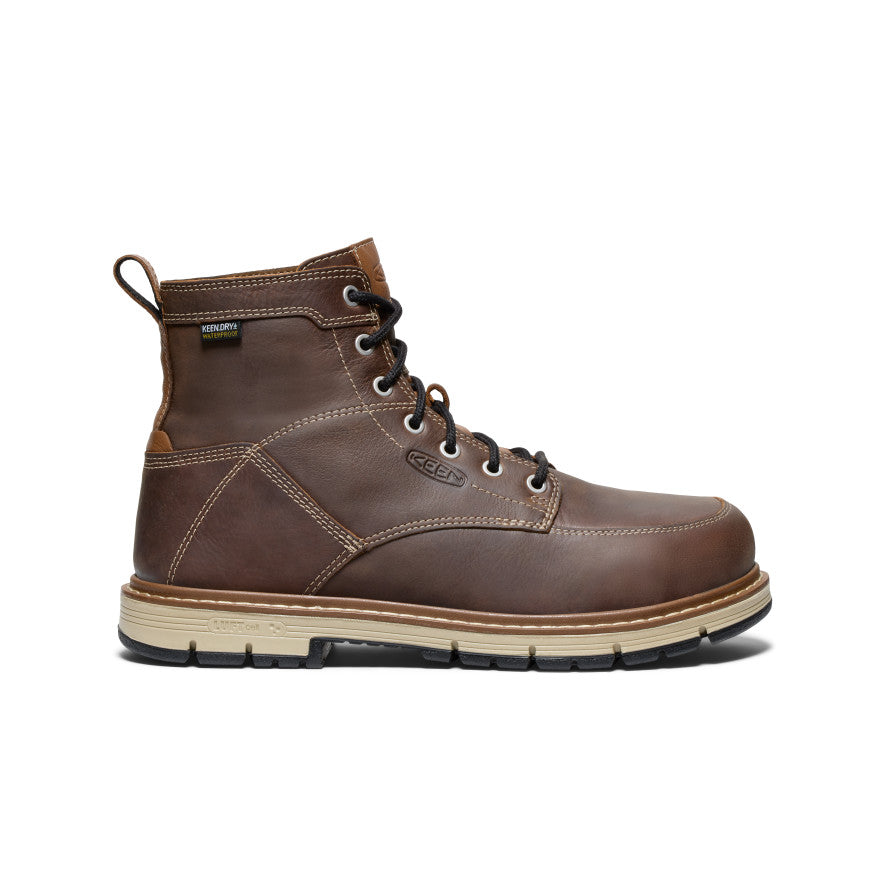 Men's San Jose 6" Waterproof 90° Heel Boot (Aluminum Toe) Bison/Black