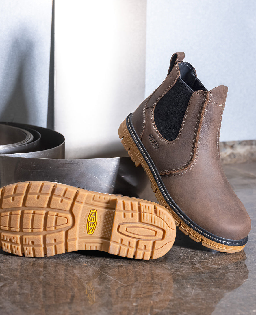 Men's San Jose Chelsea 90° Heel Boot (Aluminum Toe) Cascade Brown/Gum