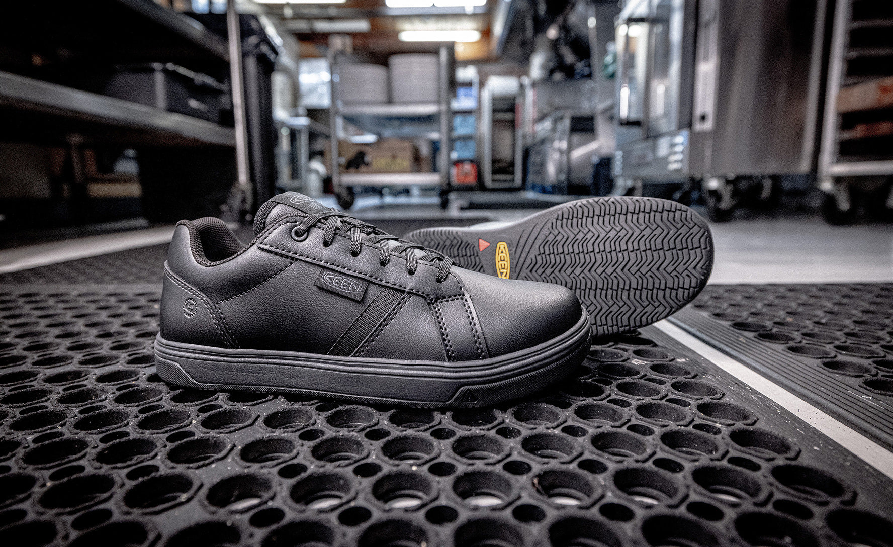 Men's Kenton WTX Work Shoe (Soft Toe) Black/Black