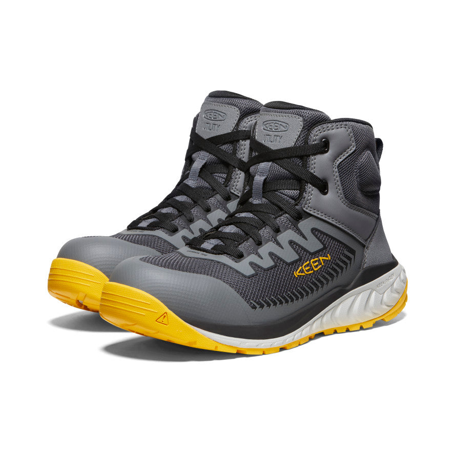 Men's Arvada Mid Work Sneaker (Carbon Toe) Black/Keen Yellow