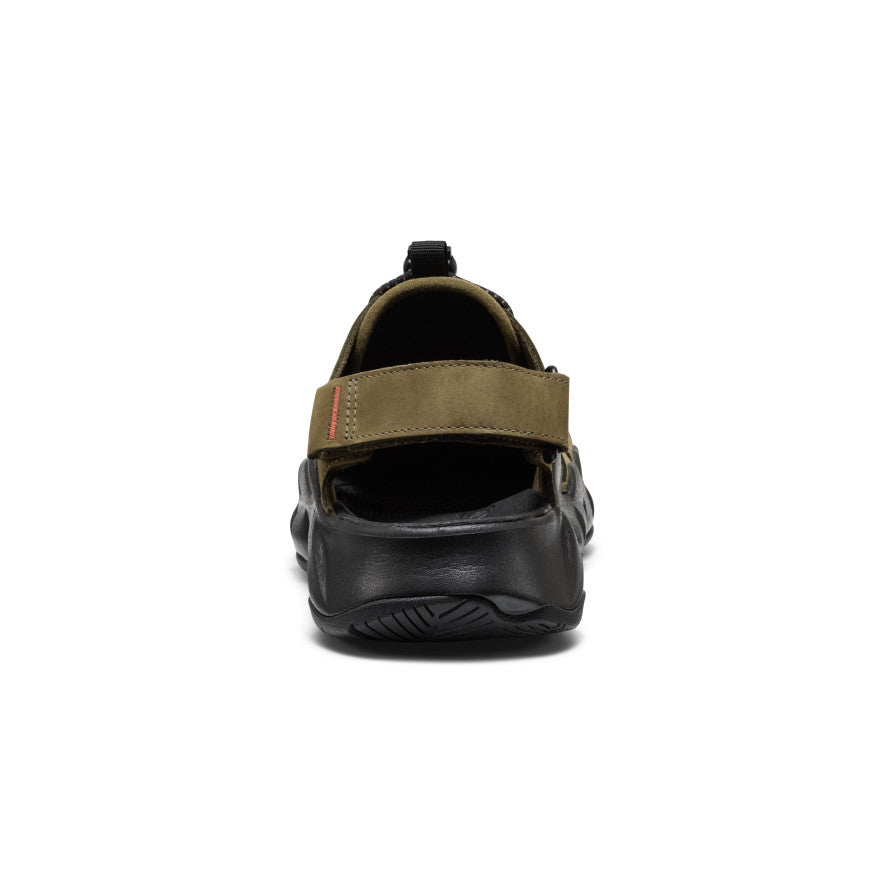 Men's Hyperport Fisherman Leather Sandal Dark Olive/Black