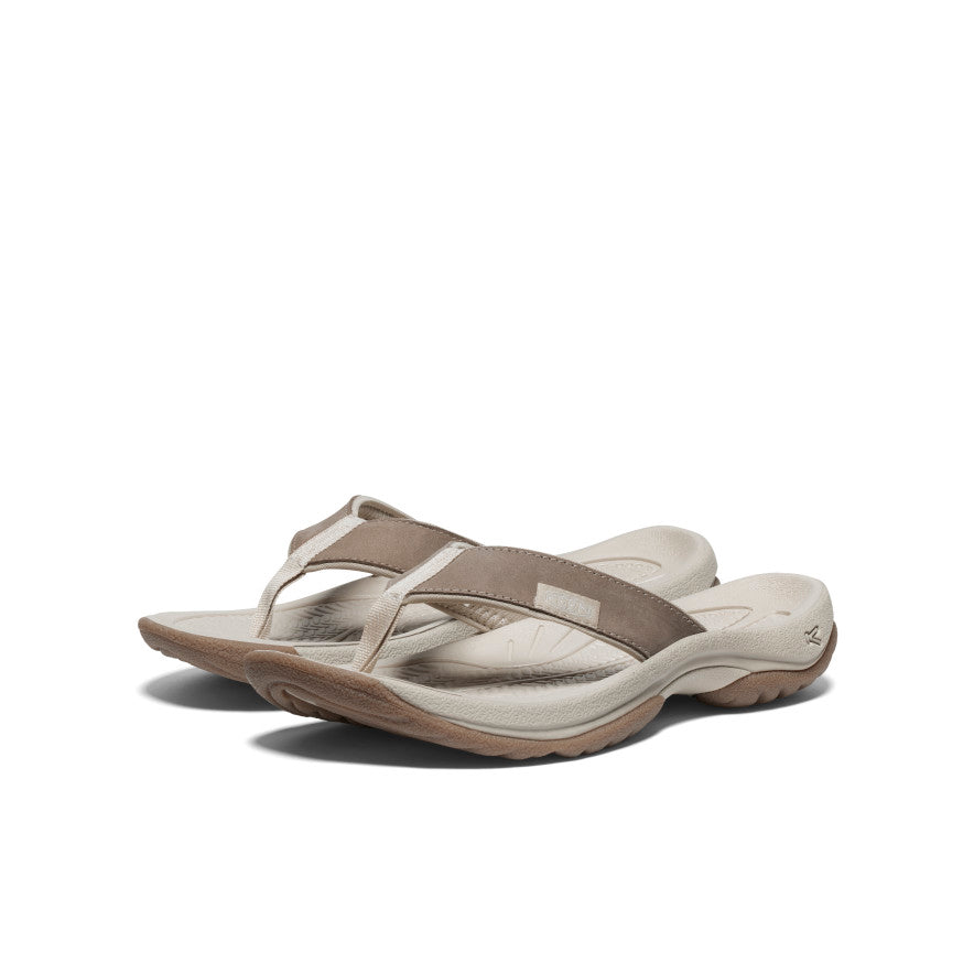 Women's Kona Leather Flip-Flop Brindle/Silver Birch