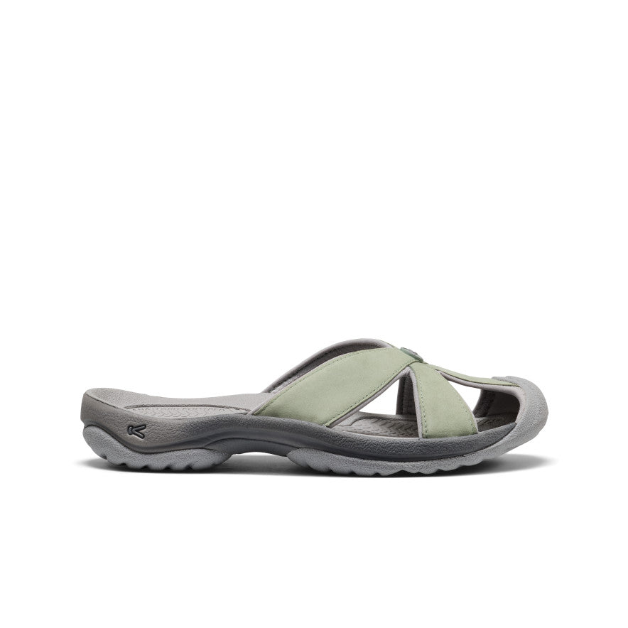 Women's Bali Leather Slide Sandal Lily Pad/Steel Grey