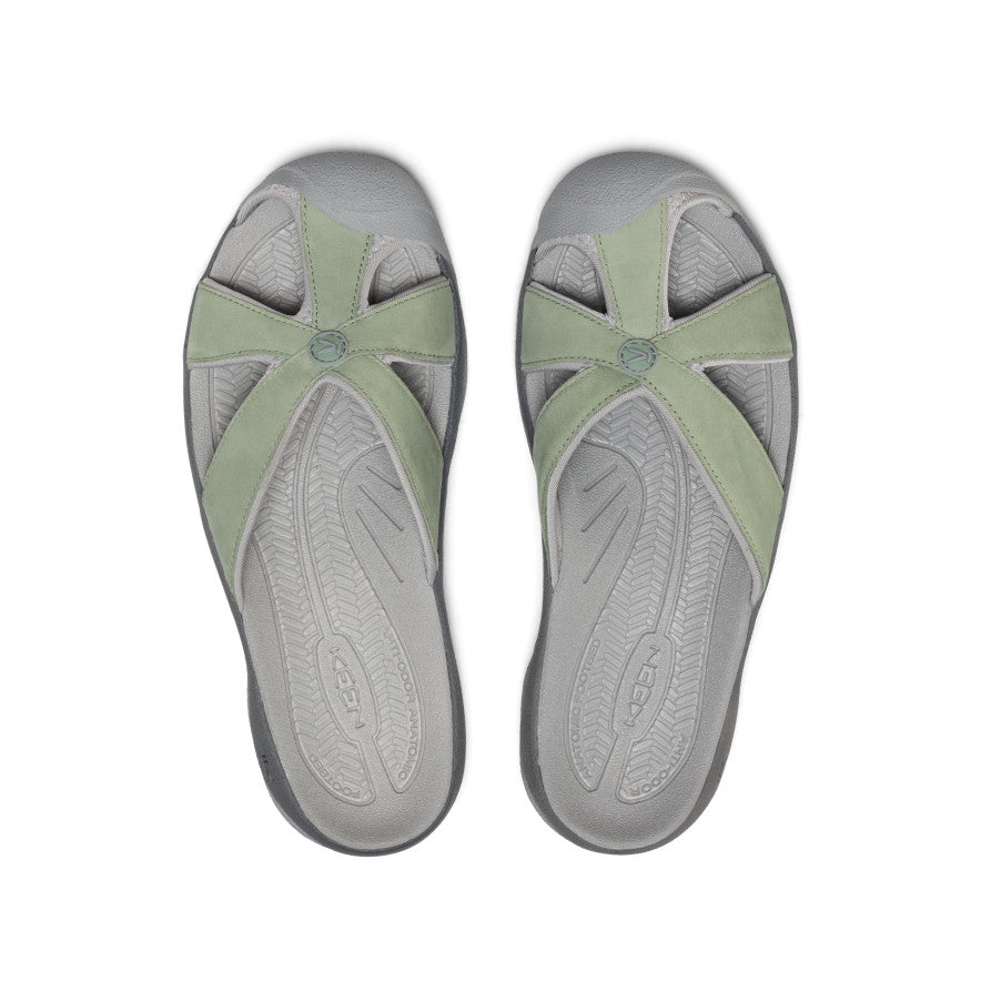 Women's Bali Leather Slide Sandal Lily Pad/Steel Grey