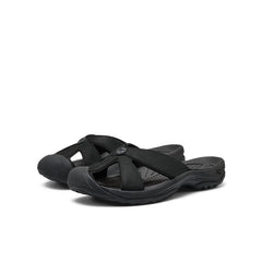 Women's Bali Leather Slide Sandal Black/Black