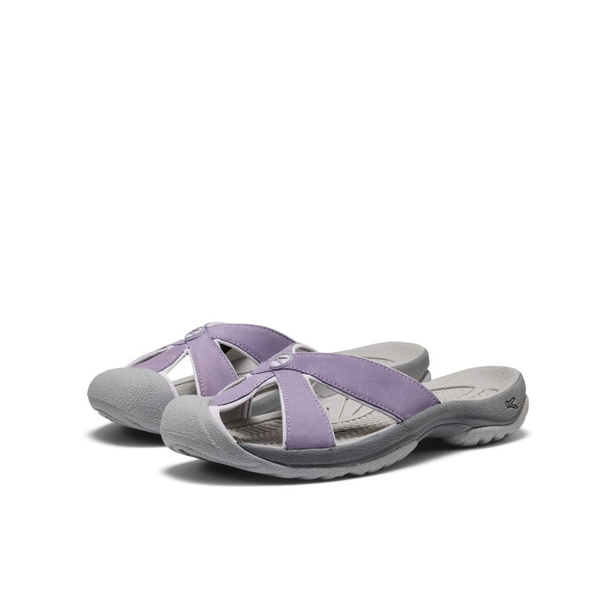 Women's Bali Leather Slide Sandal Purple Haze/Steel Grey