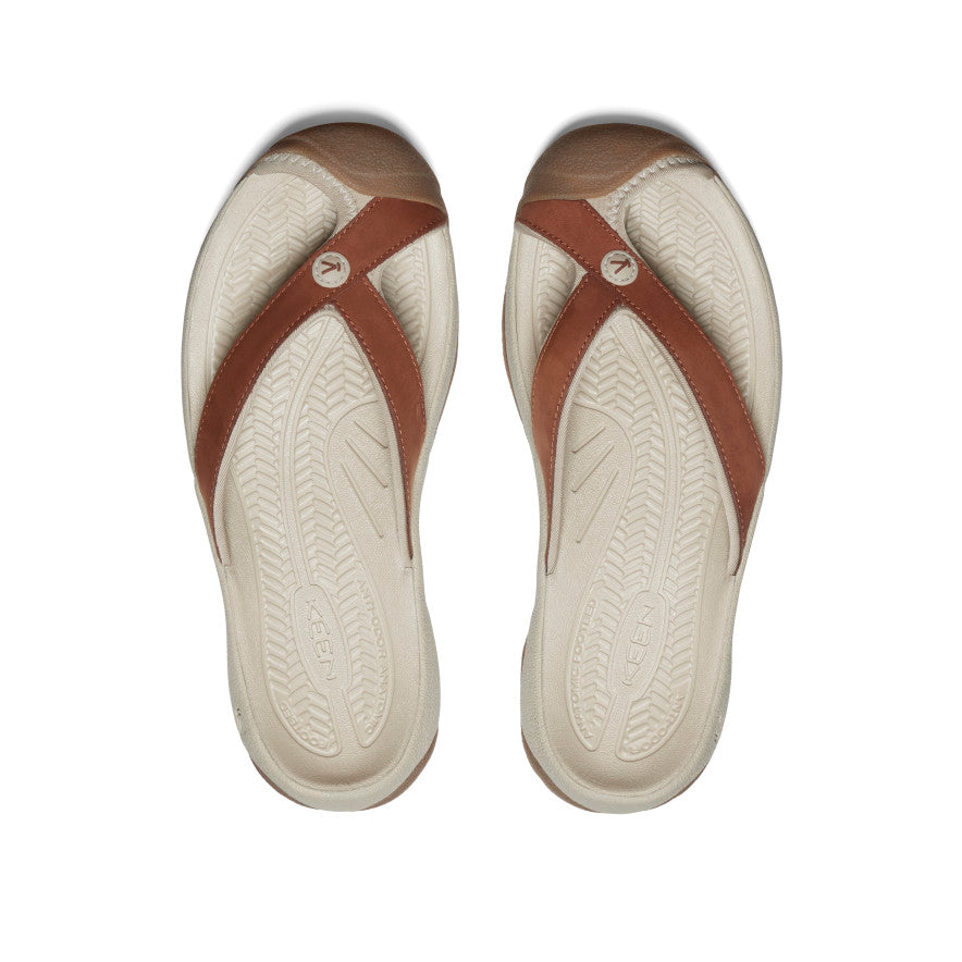 Women's Waimea Leather Flip-Flop Sorrel Horse/Plaza Taupe