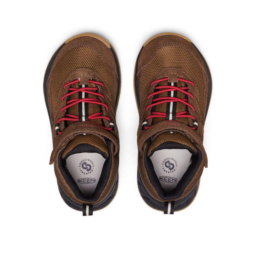Little Kids' Hightrail Waterproof Hiking Boot Dark Earth/Garnet